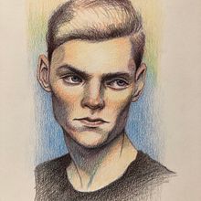My project for course: Vibrant Portrait Drawing with Colored Pencils. Projekt z dziedziny  R, sunek, Portret, Sketchbook, R i sowanie kredkami użytkownika John Johnson - 20.01.2023