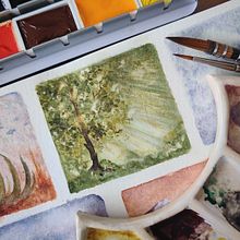 Mon projet du cours : Paysages oniriques à l'aquarelle : capturez la lumière. Painting, and Watercolor Painting project by Kytie - 01.18.2023