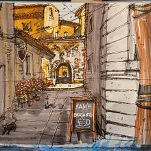 My project for course: Expressive Architectural Sketching with Colored Markers. Sketching, Sketchbook, Ink Illustration, Architectural Illustration, and Drawing project by Dwight Fincher - 01.21.2023