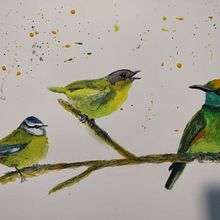 Mon projet du cours : Techniques artistiques d'aquarelle pour illustrer les oiseaux. Projekt z dziedziny Trad, c, jna ilustracja, Malowanie akwarelą, R, sunek realist, czn, Ilustracja naturalist i czna użytkownika cocotte71_mjp - 22.01.2023