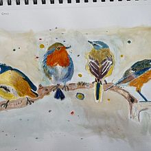 My project for course: Artistic Watercolor Techniques for Illustrating Birds. Traditional illustration, Watercolor Painting, Realistic Drawing, and Naturalistic Illustration project by swilliamsdo - 01.22.2023