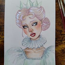 Reina de papel . Traditional illustration, and Character Design project by Perla Prieto - 01.22.2023