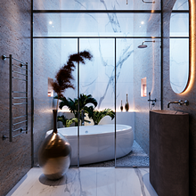 BAÑO. Architecture, ArchVIZ, Interior Architecture, Interior Design, 3D, and 3D Modeling project by Roberto Gama - 01.23.2023