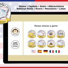 USA Puzzle. App Development, App Design, and Traditional illustration project by Sandra Zink - 01.24.2023