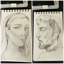 Meu projeto do curso: Sketchbook de retratos com lápis grafite. Fine Arts, Sketching, Drawing, and Sketchbook project by gabrielamarilyne - 01.23.2022