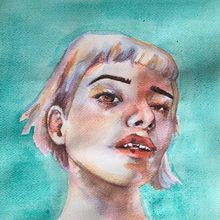 My project for course: Artistic Portrait with Watercolors. Un progetto di Belle arti, Pittura, Pittura ad acquerello e Disegno di ritratti di chiara_gasparetto - 24.01.2023