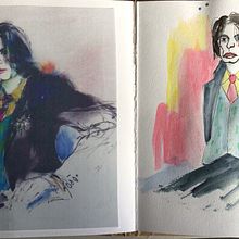 Mon projet du cours : Initiation au dessin de portrait sur le vif. Esboçado, Desenho, Desenho de retrato, Ilustração com tinta, e Desenho com lápis de cor projeto de nive57 - 24.01.2023