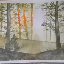 Mi proyecto del curso: Paisajes de ensueño con acuarela: plasma la luz. Projekt z dziedziny  Malarstwo i Malowanie akwarelą użytkownika Nayr Espinoza - 24.01.2023