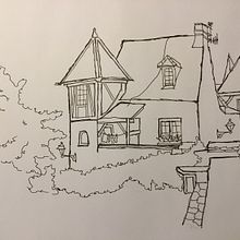 Mijn project van de cursus: Creëer expressieve architecturale schetsen met kleurstiften. Sketching, Drawing, Architectural Illustration, Sketchbook & Ink Illustration project by Jeannette Van de Loop - 01.24.2023