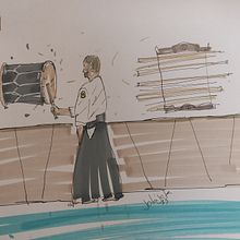 Aikido Class. Traditional illustration, and Sketchbook project by Joacir Marques de Oliveira Júnior - 01.23.2023