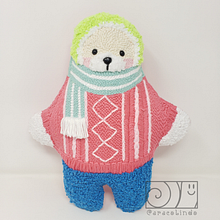 Oso con Bufanda: Técnica aguja mágica. Un proyecto de Bordado, Decoración de interiores, Art to, Punch needle y Diseño textil de Ceci M - 25.01.2023