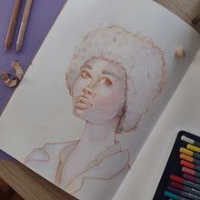 Mon projet du cours : Dessin de portraits expressifs aux crayons de couleur . Un progetto di Disegno, Disegno di ritratti, Sketchbook e Disegno con matite colorate di jobabbb - 25.01.2023