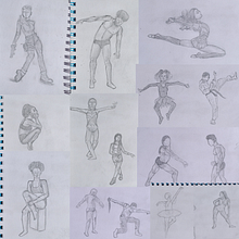 DA- Bocetos cuerpo humano estático o en movimiento. Drawing, Pencil Drawing, Portrait Drawing, Realistic Drawing, Artistic Drawing, Figure Drawing, Colored Pencil Drawing, Traditional illustration, Design, Accessor, Design, Costume Design, Fine Arts, Sketching, and Sketchbook project by Stephanie W - 01.26.2023