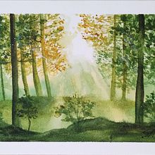 Meu projeto do curso: Paisagens de sonhos com aquarela: pintura com luz. Painting, and Watercolor Painting project by Shirley de Souza - 01.26.2023