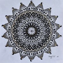 My project for course: The Art of Mandala Drawing: Create Geometric Patterns . % Cheryl Whiteley tarafından hazırlanan Çizim, Ve Mürekkep İllüstrasyonu projesi - 01.27.2023