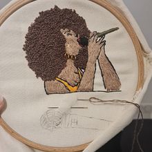 Mon projet du cours : Portraits réalistes à imprimer et broder . Broderie, Arte din fibre și Design textil de gosiadolinska - 01.28.2023