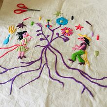 My project for course: Contemporary Embroidery With Traditional Mexican Needlework. Projekt z dziedziny Craft,  Haft,  Tkactwo, Wzornictwo tekst i liów użytkownika ludivine_defois - 28.01.2023