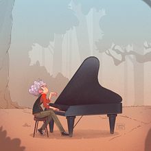 Solitude de Beethoven. Traditional illustration, Digital Illustration, Drawing, and Digital Drawing project by Marcel Pires - 06.25.2020