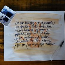 Frase de William Blake.. Caligrafia projeto de Ana Maria Aranda - 27.01.2023