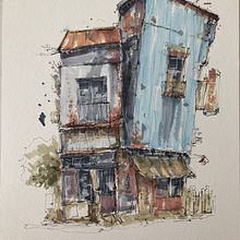 Final Project: Expressive Architectural Sketching with Colored Markers. Sketching, Drawing, Architectural Illustration, Sketchbook & Ink Illustration project by Luis Segura - 01.22.2023