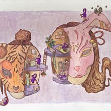 My project for course: Surreal Illustration with Watercolor and Ink. Un proyecto de Ilustración tradicional, Bellas Artes, Pintura, Dibujo y Pintura a la acuarela de Camilla Lau - 29.01.2023