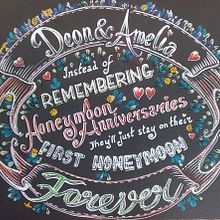 Wedding anniversary card for friends. Un projet de T, pographie, Calligraphie, Lettering, Design t, pographique , et Lettering manuel de Paul Toschi - 23.01.2023