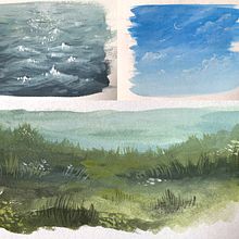 Gouache painting practice. Projekt z dziedziny Trad, c, jna ilustracja, Design, Craft, Projektowanie graficzne i Malarstwo użytkownika karolina1123 - 29.01.2023