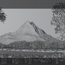 Mountain Scene. Design, 3D, 3D Modeling, and 3D Design project by Maria Maso - 09.08.2022