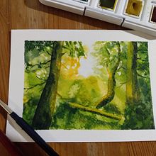 My project for course: Dreamy Watercolor Landscapes: Paint with Light Ein Projekt aus dem Bereich Malerei und Aquarellmalerei von bietieboe - 29.01.2023