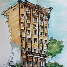 My project for course: Expressive Architectural Sketching with Colored Markers. Een project van  Schetsen,  Tekening,  Architecturale illustratie, Sketchbook y  Illustratie met inkt van Chris Cauchi - 30.01.2023