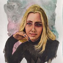 Retrato de mi hija Mireia. Watercolor Painting, Fine Arts, Painting, and Portrait Drawing project by Daniel - 01.30.2023