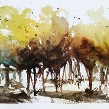 Mon projet du cours : Paysages naturels à l’aquarelle. Projekt z dziedziny  Sztuki piękne,  Malarstwo i Malowanie akwarelą użytkownika nadine_nisin - 30.01.2023