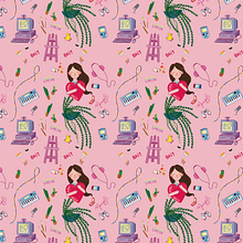 Meu projeto do curso: Design de padrões ilustrados. Traditional illustration, Pattern Design, Digital Illustration, Printing, and Gouache Painting project by esther_fernandes_bastos - 01.30.2023