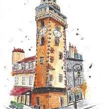 Aquarelles urbaines. Architecture, Painting, Drawing, and Watercolor Painting project by Régis Froger - 01.30.2023
