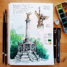 My project for course: Watercolor Travel Journal. Un proyecto de Ilustración tradicional, Pintura a la acuarela, Ilustración arquitectónica y Sketchbook de Arianna Romano - 31.01.2023