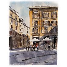My project for course: Modern Techniques for Watercolor Cityscapes. Een project van Schilderij y Aquarelschilderen van Morena - 01.02.2023