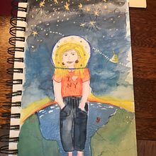 Self Portrait Exploration. Traditional illustration, Sketching, Creativit, Drawing, Watercolor Painting, Sketchbook, and Gouache Painting project by cdiscoe - 02.01.2023