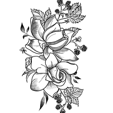 Mi proyecto del curso: Tatuaje botánico con puntillismo. Een project van Traditionele illustratie,  Tatoeageontwerp y  Botanische illustratie van Damy Mas - 01.02.2023