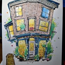 Mon projet du cours : Esquisses d'architecture expressives aux feutres de couleur Ein Projekt aus dem Bereich Skizzenentwurf, Zeichnung, Architektonische Illustration, Sketchbook und Illustration mit Tinte von Anthony Schröder - 01.02.2023