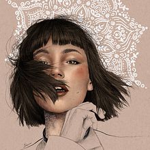 My project for course: Illustrated Portraits with Procreate. Un projet de Illustration traditionnelle, Illustration vectorielle, Illustration numérique , et Dessin de portrait de Kristiana - 30.01.2023