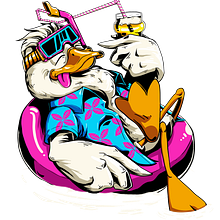 Lazy Duck. Traditional illustration, and Design project by Gabriel Conti - 02.03.2023