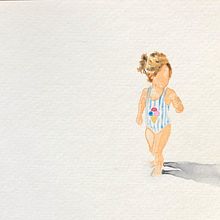 Paseo por la playa. Ilustração tradicional, Pintura em aquarela, e Artes plásticas projeto de César Sánchez Huertas - 04.02.2023
