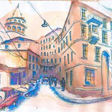 istanbul. Traditional illustration project by Duygu Sensoz - 02.04.2023
