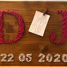 Hochzeitsgeschenk Buchstaben Nagel-Faden-Bild. Un progetto di Artigianato e DIY di Alina Vent - 22.05.2020