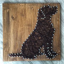Brauner Hund Nagel-Faden-Bild. Un progetto di Artigianato e DIY di Alina Vent - 16.07.2020