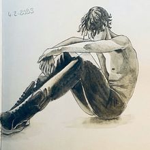 Mon projet du cours : Introduction au dessin artistique de la figure humaine. Un projet de Esquisse , Dessin au cra, on, Dessin, Dessin réaliste , et Dessin anatomique de mina_inverse - 05.02.2023
