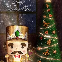Nutcracker Christmas Card. Traditional illustration, and Digital Illustration project by Shaindel - 02.05.2023
