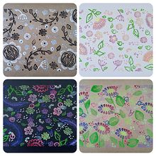 Mein Abschlussprojekt für den Kurs: Skizzenbuch mit handgemachten Stempeln. Traditional illustration, Pattern Design, Printing, Sketchbook, and Engraving project by roxy2809 - 02.05.2023