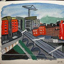 Dublin: Sketchbook pictórico com guache. Traditional illustration, Drawing, Architectural Illustration, and Gouache Painting project by giovanaansoain - 02.05.2023