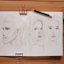 Projecto final: Sketchbook de retrato (perfil, 3/4, frontal). Projekt z dziedziny Sketching,  R, sunek, Portret,  R, sunek art, st, czn i Sketchbook użytkownika yuvia - 05.02.2023